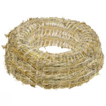 Article Couronne de paille vierge 35 cm, robuste, kit de 2 pièces pour décoration à faire soi-même