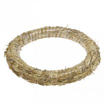 Article Couronne de paille vierge de 30 cm, lot de 2 pièces pour décoration de l'Avent, couronne de porte à faire soi-même, 30/6 cm, 2 pièces