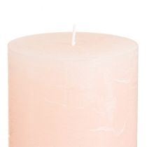Article Bougies piliers roses, rose clair, couleur unie, 70 x 100 mm, lot de 4, bougies de Pâques, décoration de mariage