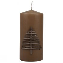 Article Bougie de Noël bougie de Noël marron 150/70mm 1 pièce