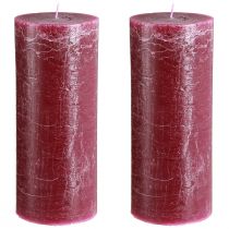 Article Bougies piliers Berry, 85 x 200 mm, lot de 2, couleur unie, pour la décoration et l'ambiance