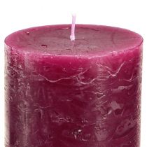 Article Lot de 12 bougies piliers, couleur unie, coloris baies, bougies décoratives pour la décoration intérieure, 70 × 80 mm