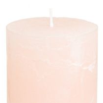 Article Bougies piliers, rose clair uni, 60×100 mm, lot de 4, bougies décoratives pour Pâques et les mariages