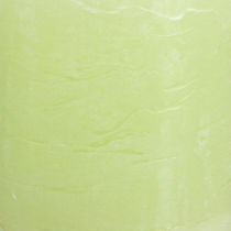 Article Bougies piliers bougies unies vert citron 70×80mm 4 pcs