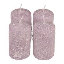 Bougies piliers Bougies de Noël d&#39;hiver violet 60×100mm 4pcs