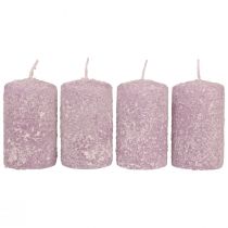 Article Bougies piliers Bougies de Noël d&#39;hiver violet 60×100mm 4pcs