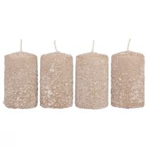 Bougies piliers Bougies de Noël beige 60×100mm 4pcs
