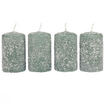 Bougies piliers Bougies de Noël d&#39;hiver vert 60×100mm 4pcs