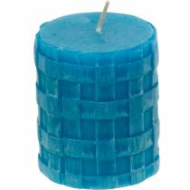 Bougies pilier Rustique 80/65 bougie décoration bougie turquoise 2pcs