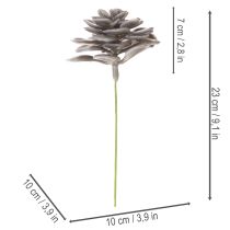 Article Kunstsucculentes en cire gris-vert 10cm Lot de 6