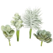 Article Plantes Vertes Artificielles Succulentes Vert Assorti 9-18.5cm 4pcs