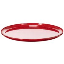 Article Plateau décoratif en métal rouge 27 cm