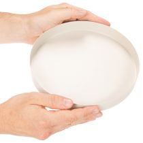 Article Plateau décoratif rond en métal 20 cm crème pour intérieur