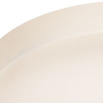 Article Plateau décoratif rond en métal 20 cm crème pour intérieur