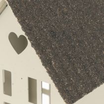 Article Ensemble de maisons en métal avec plateau, 3 pièces, gris, 35 cm