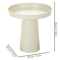 Article Plateau décoratif sur pied en métal beige-gris 20 cm pour bougies et figurines