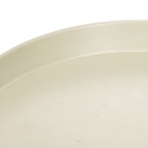 Article Plateau décoratif sur pied en métal beige-gris 20 cm pour bougies et figurines