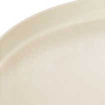 Article Plateau rond crème en métal, 30 cm, sur pied pour décoration intérieure