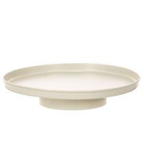 Article Plateau décoratif rond en métal beige 30 cm pour plantes et bougies