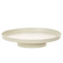 Article Plateau décoratif rond en métal beige 30 cm pour plantes et bougies