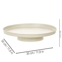 Article Plateau décoratif rond en métal 30 cm beige pour plantes et accessoires