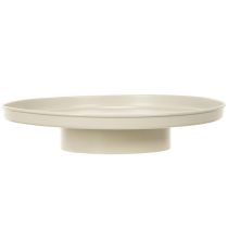 Article Plateau décoratif rond en métal beige 30 cm pour plantes et bougies