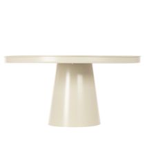 Article Plateau décoratif rond beige en métal Ø40 cm avec pied haut