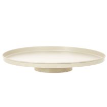 Article Plateau décoratif en métal rond beige 41 cm pour fleurs et bougies