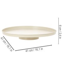 Article Plateau décoratif en métal rond 41 cm beige pour intérieur