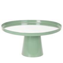 Article Table décoratif en métal vert rond 40 cm avec rebord haut