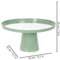 Article Table décoratif rond en métal vert 40 cm avec bord haut
