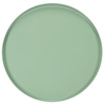 Article Table décoratif rond en métal vert 40 cm avec bord haut