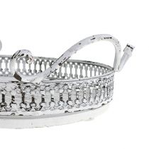 Article Plateau avec anses ovale 23cm x 17,5cm H7,5cm blanc
