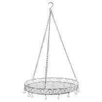 Article Plateau déco avec crochets gris Ø44,5cm