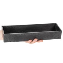 Article Plateau rectangulaire avec poignées en plastique anthracite 32 cm