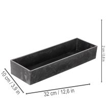 Article Plateau rectangulaire avec poignées en plastique anthracite 32 cm