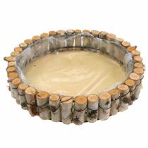 Article Set de 3 Plateaux Ronds en Bois de Bouleau Naturel avec Revêtement Ø23/31/41cm