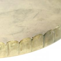 Article Plaques en métal pour décorer, décoration de table, plateau à bougie rond doré aspect antique Ø7,5/10/12/15/18cm H2cm lot de 5