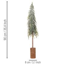 Article Sapin de Noël artificiel avec socle, givré, décoration hivernale, 90 cm