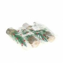 Article Sapin de Noël vert neigé Ø6cm H20cm 4pcs