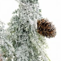 Sapins avec neige, décoration de l&#39;Avent, forêt d&#39;hiver L16.5cm H28cm