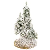 Article Sapins enneigés, décor hivernal artificiel pour village de Noël et décoration de table, 29 cm
