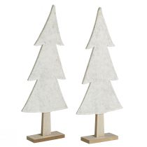 Article Décoration sapin de Noël en feutrine avec coeur beige crème H35cm 2 pcs