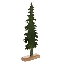 Article Sapin décoratif en métal sur base en bois, 46 cm, vert