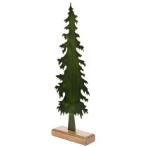 Article Sapin décoratif en métal sur base en bois, 46 cm, vert