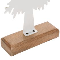 Article Sapin décoratif en métal sur base en bois, 46 cm, vert