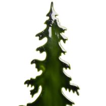 Article Sapin décoratif en métal sur base en bois, 46 cm, vert