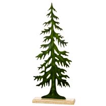 Article Sapin décoratif vert en métal sur socle en bois 60 cm