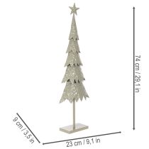 Article Sapin décoratif en métal sur socle avec étoile 74 cm