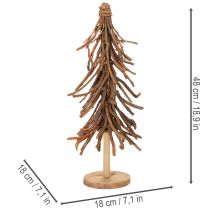 Article Sapin décoratif en branches de saule sur socle en bois 48 cm